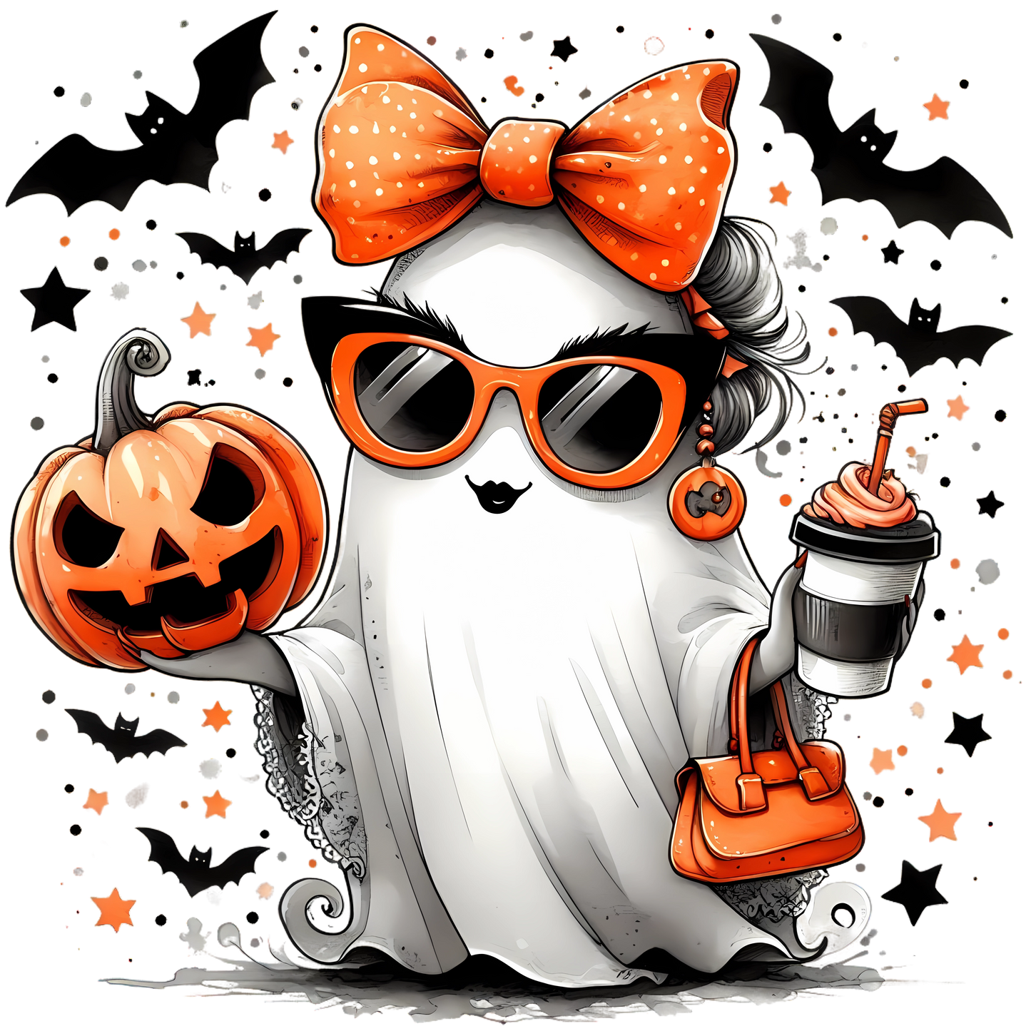 Cute Halloween Ghost Women Artwork