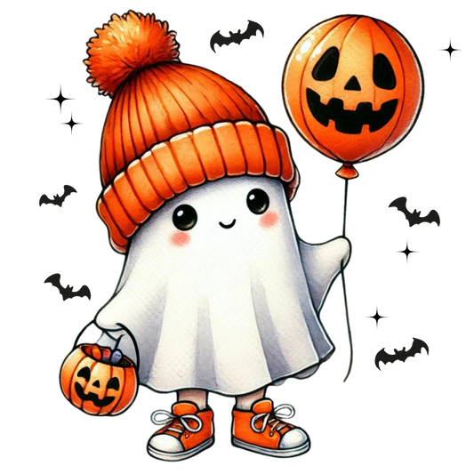 Ghost Halloween Pumpkin Trick or Treat Artwork